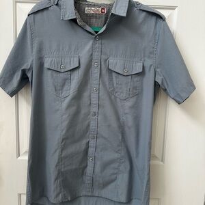 Sovereign Code Men's Short-Sleeve Button-Down Shirt in Slate Gray